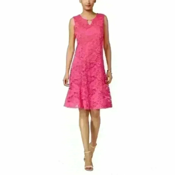 NWT JM Collection sz PS lace Pink Sleeveless A-Line Dress Knee-Length - Picture 1 of 6